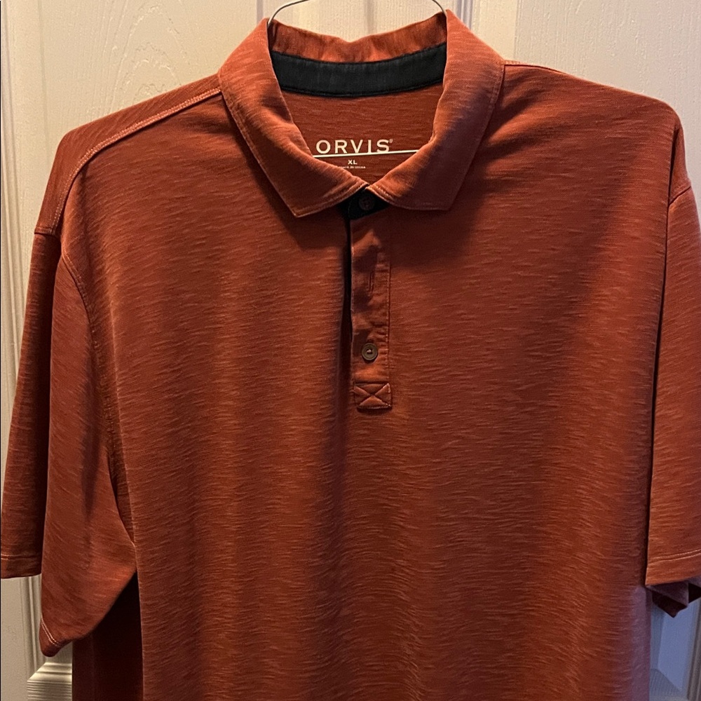 Orvis Men's Burnt Orange Polo Shirt